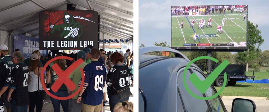 Social Distancing Tailgate With Drive-In Screens