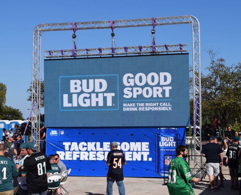 screen at tailgate event